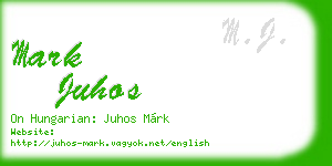 mark juhos business card
